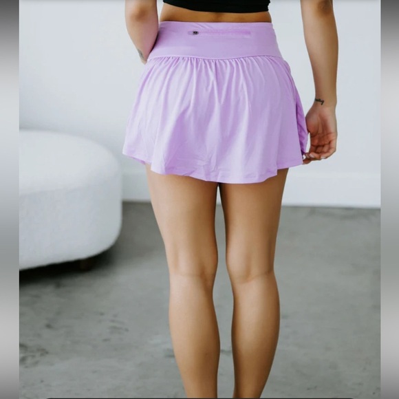 Zenana Match Point Tennis Skort Size Large Lavender Pull On Built In Shorts - Picture 3 of 12